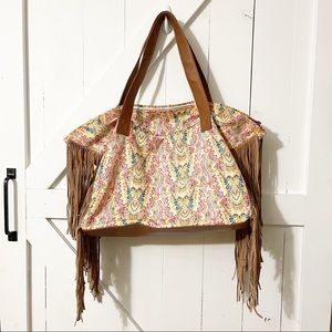 NWT PilyQ Romance Fringe Weekender Giant Bag
